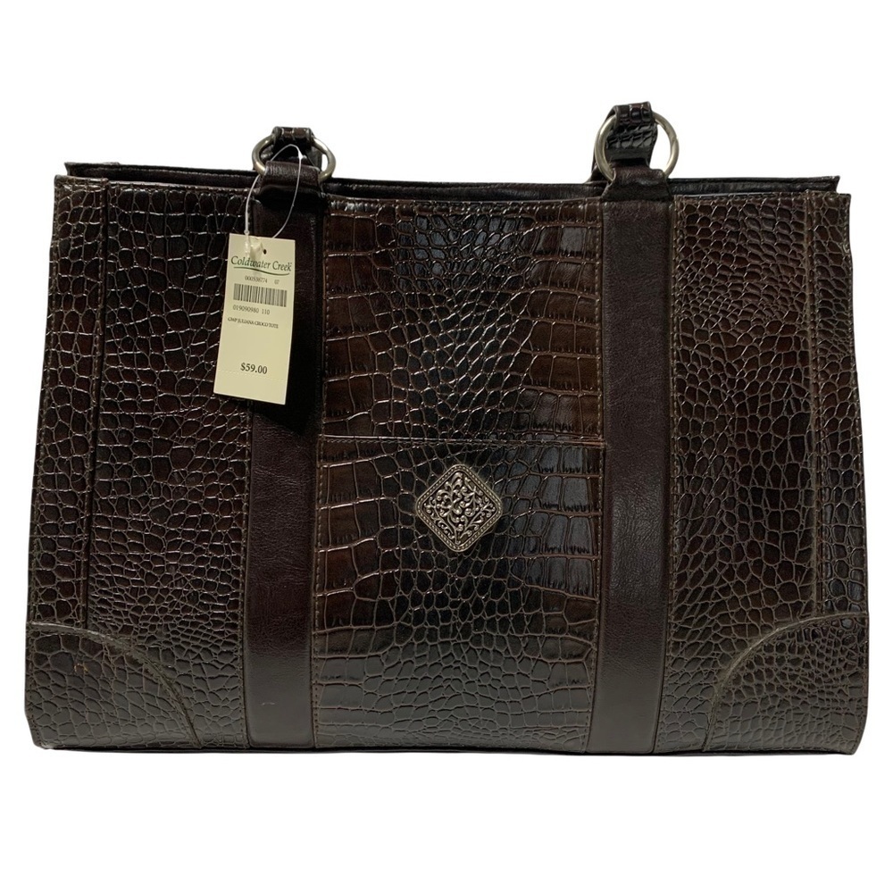 Coldwater Creek New With Tags Juliana Croco Brown Tote